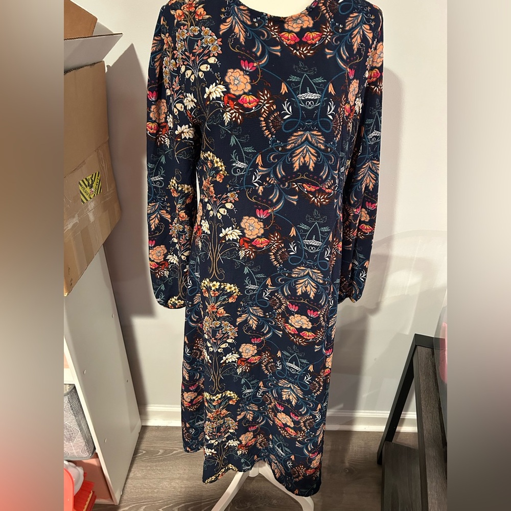 Madeline Navy Floral Long Sleeve Dress